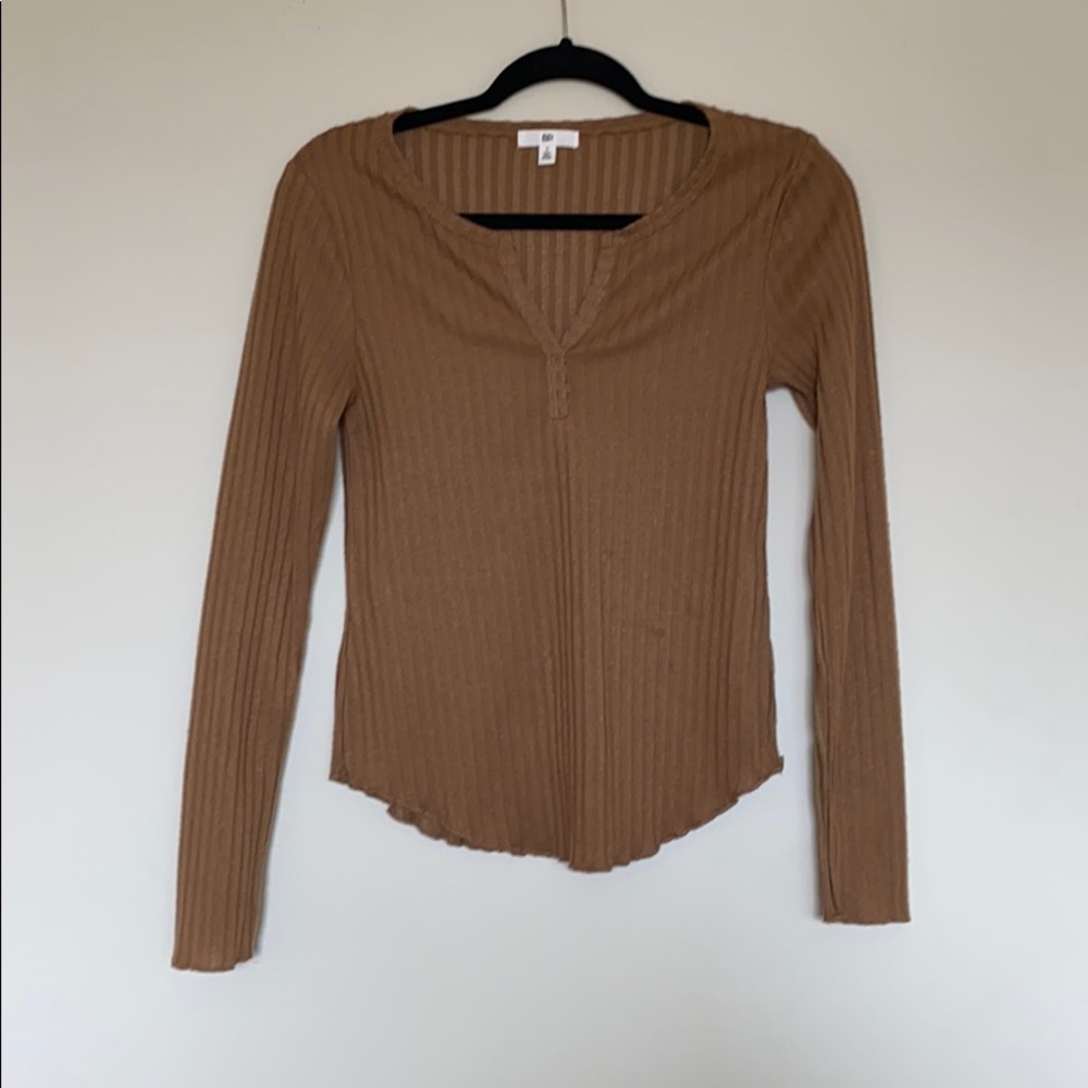 Women’s Tan Long Sleeve Blouse - one time wear!